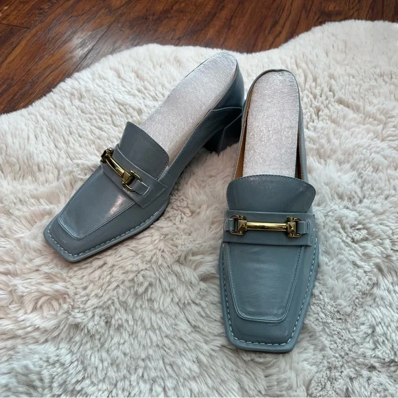 Leather Chunky-Heeled Loafers - Picture 1 of 5